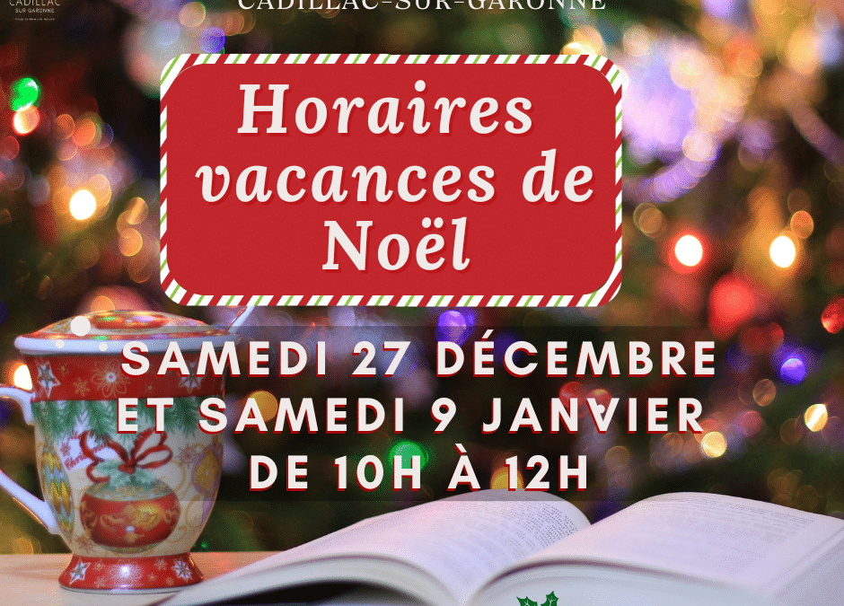 Horaires Noel biblio